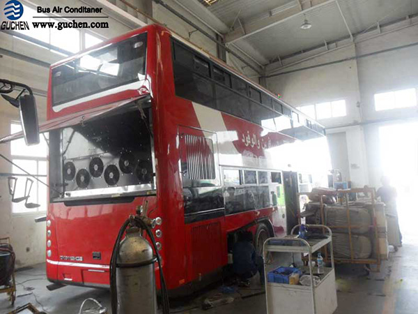 installation of GD double-decker bus air conditioner