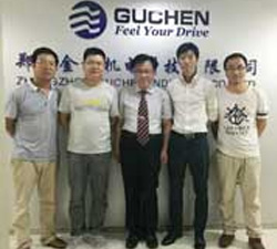 Visiting Guchen electric bus air conditioner 