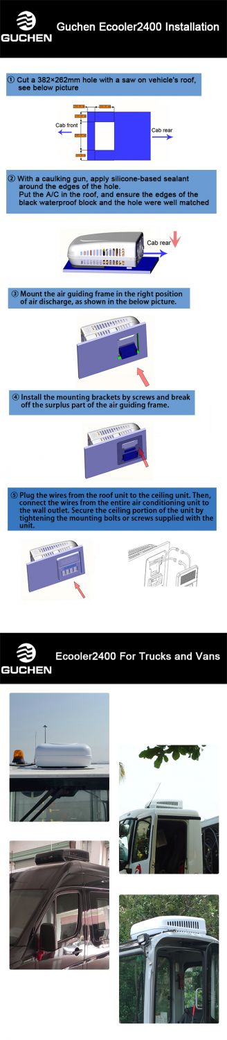 Ecooler2400 truck AC installation steps