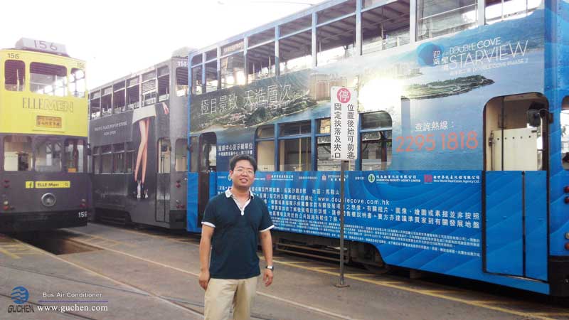 Guchen sales manager to HK company and discuss the electric bus aircon