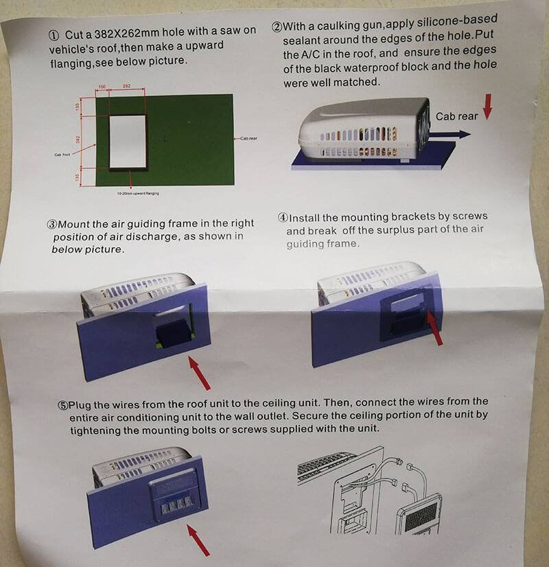 manual operation of 12v air conditioner