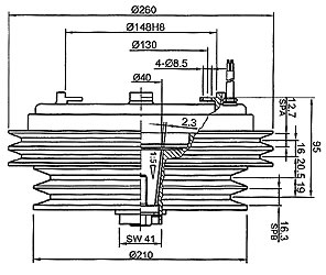 K 2A2B 260*210 clutch drawing