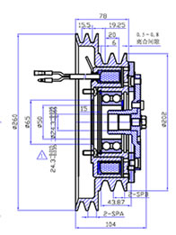 2A2B 260X200 Electromagnetic Clutches Drawing Picture