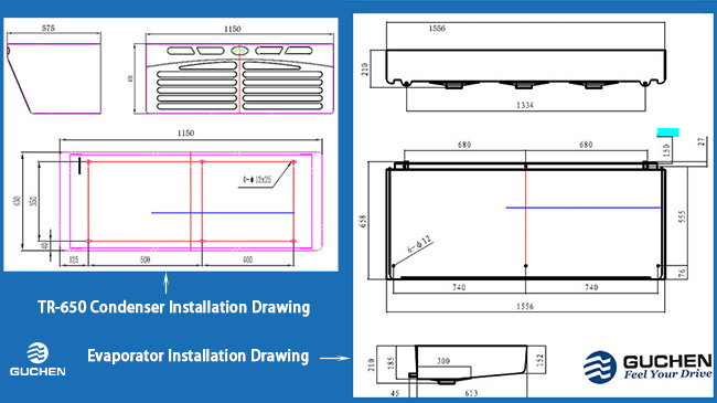 tr-650 evaporator and condenser unit installation drawing